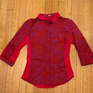 Elie Tahari Red and Purple Blouse